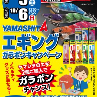 【屯田店】本日13時よりYAMASHITA エギ ガラポンキャンペーン！